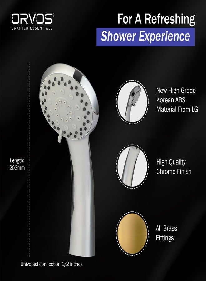 Orvos Hand shower multi-function, 4x4 inches, AquaGlow, Chrome plated with high grade Korean ABS material from LG, Head only, for high end luxury bathrooms - Image 3